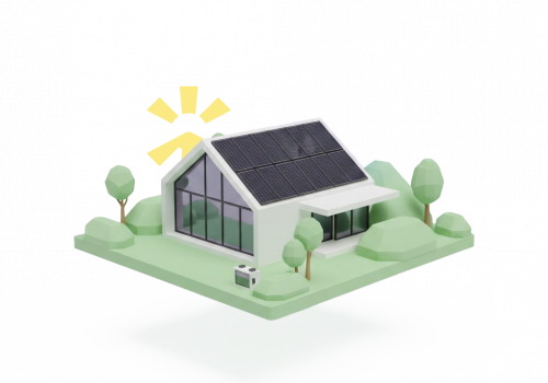 Notstrom mit Photovoltaik: Haus mit PV-Anlage und Energiespeicher bei Stromausfall